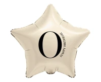 Foil Balloon 18" - Star with Number "0" (creamy)